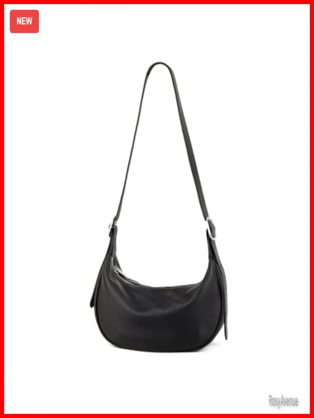 Genuine Full Grain Leather Hobo Bag Crossbody Crescent Shoulder Purse